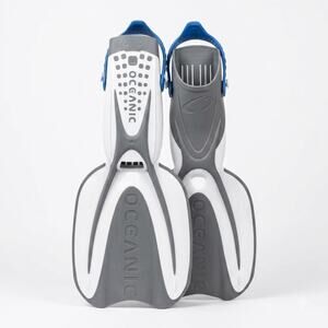 Oceanic Manta Ray Snorkeling Fins Flippers Gray Blue White Large XL